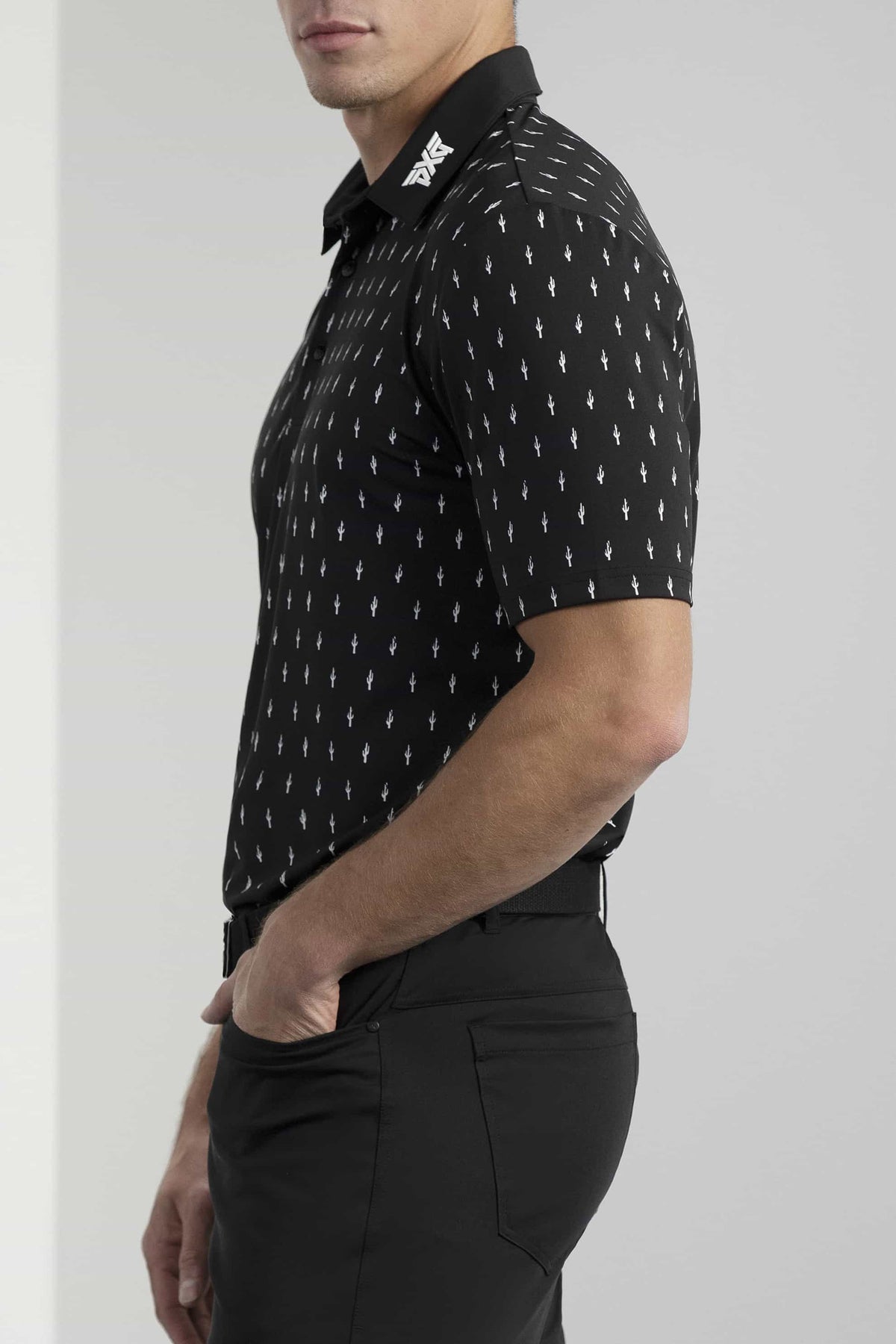 Athletic Fit Cactus Print Polo