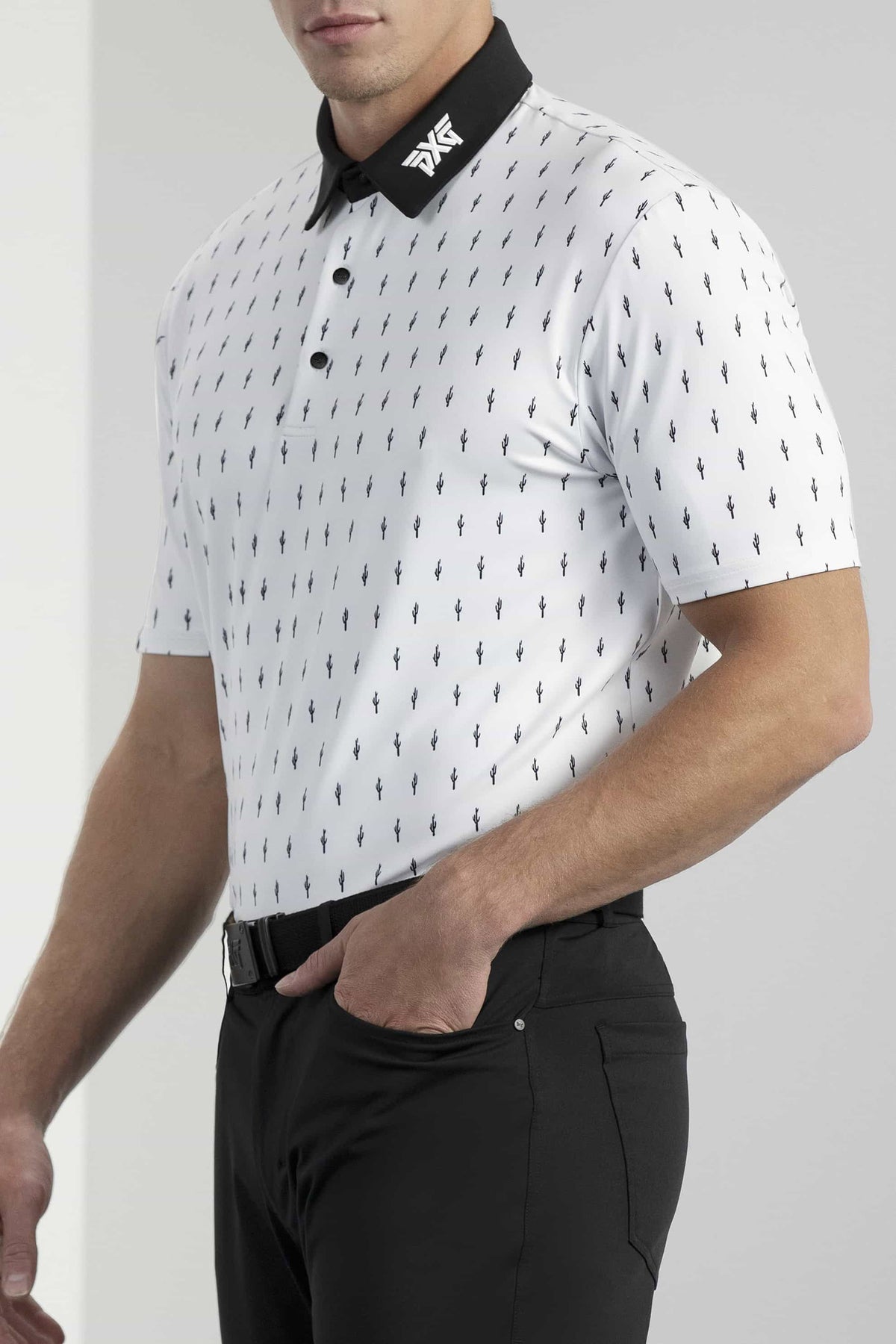 Athletic Fit Cactus Print Polo