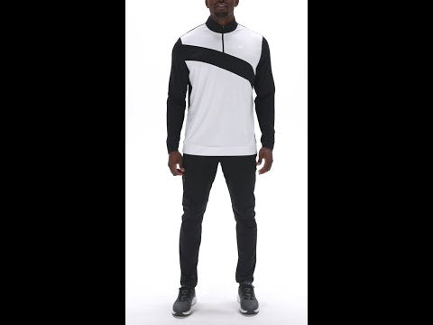 Cross-Body Stripe 1/4 Zip Pullover