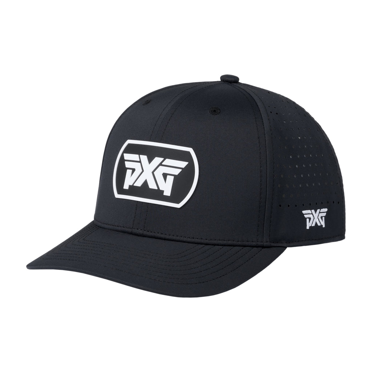 Dog Tag 6-Panel Snapback – Black/White – view 1